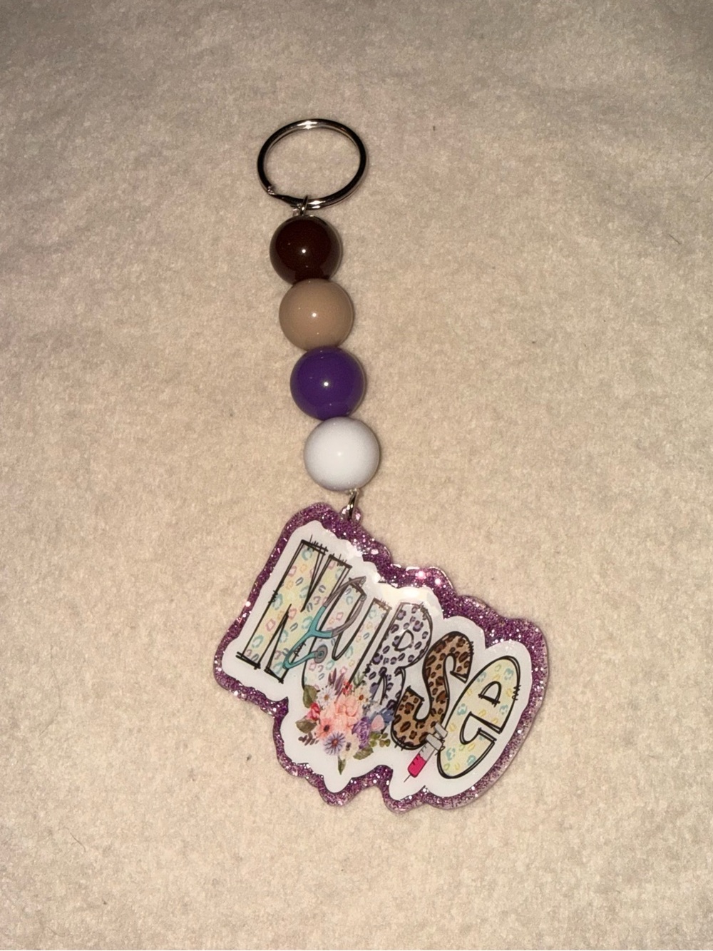 Nurse Beaded Keychain